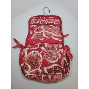 Vera Bradley Red Yellow Paisley Hanging Travel Toiletry Cosmetic Jewelry Bag